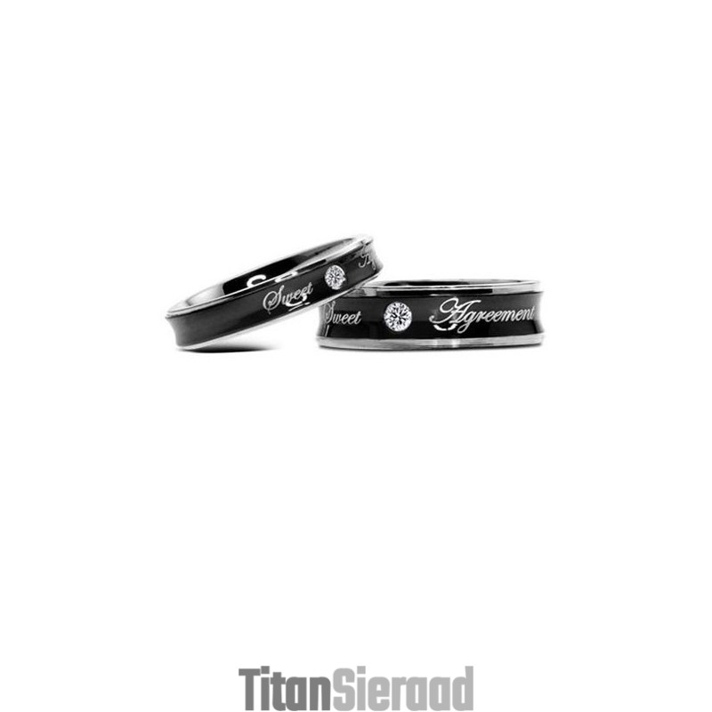 Betrouwbare Prestatie Zwarte Titanium Ring Voor Geliefden