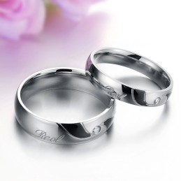 Hoogwaardige Zwarte Titanium Ring Voor Geliefden Met Diamant