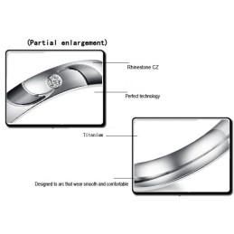 Hoogwaardige Zwarte Titanium Ring Voor Geliefden Met Diamant