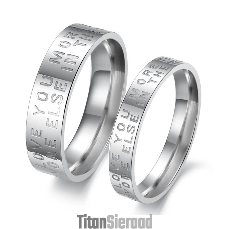 Uitstekende Kwaliteit Witte Titanium Ring Voor Geliefden