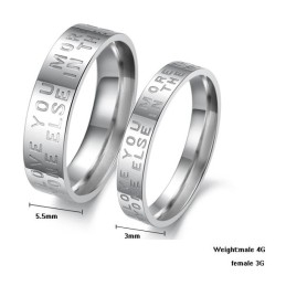 Uitstekende Kwaliteit Witte Titanium Ring Voor Geliefden