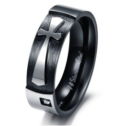 Stabiele Kwaliteit Kruis Titanium Ring Voor Geliefden