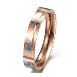 Stabiele Kwaliteit Kruis Titanium Ring Voor Geliefden