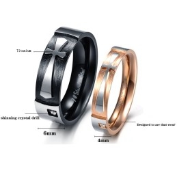 Stabiele Kwaliteit Kruis Titanium Ring Voor Geliefden