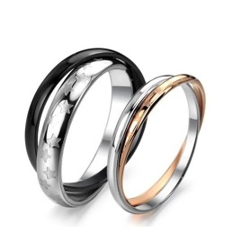 Breed Scala Aan Persoonlijkheid Titanium Ring Voor Geliefden