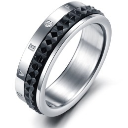 Uitstekende Kwaliteit Eindeloze Liefde Titanium Ring Voor Geliefden Met Strass