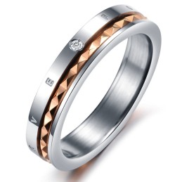 Uitstekende Kwaliteit Eindeloze Liefde Titanium Ring Voor Geliefden Met Strass