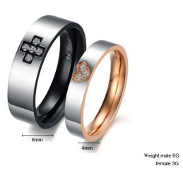 Titanium Ring Met Kruis Van Superieure Kwaliteit Voor Geliefden