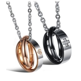 Titanium Ring Met Kruis Van Superieure Kwaliteit Voor Geliefden