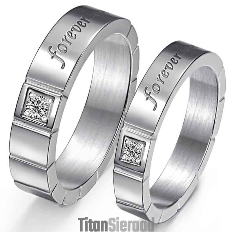 Kwaliteit En Kwantiteit Gegarandeerde Titanium Ring Voor Geliefden Met Diamant