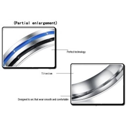 Eenvoudig Te Gebruiken Blauw-Zwarte Titanium Ring Voor Geliefden