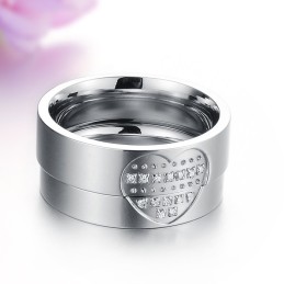 Hoogwaardige Titanium Ring Met Strass Steentjes Voor Geliefden