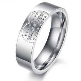 Hoogwaardige Titanium Ring Met Strass Steentjes Voor Geliefden