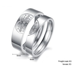 Hoogwaardige Titanium Ring Met Strass Steentjes Voor Geliefden