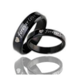 Stabiele Kwaliteit Zwarte Titanium Ring Voor Geliefden