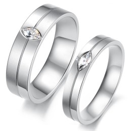 Hoogwaardige Titanium Ring Voor Geliefden Met Strass