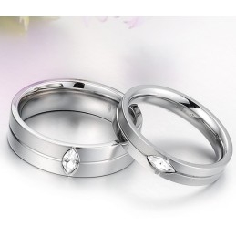 Hoogwaardige Titanium Ring Voor Geliefden Met Strass