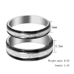 Stabiele Kwaliteit Scrub Titanium Ring Voor Geliefden