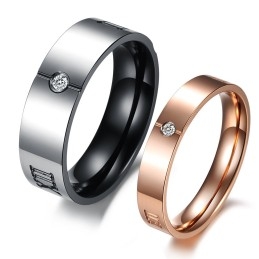 Betrouwbare Titanium Ring Met Romeinse Cijfers Voor Geliefden