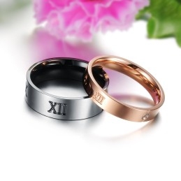Betrouwbare Titanium Ring Met Romeinse Cijfers Voor Geliefden