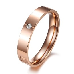 Betrouwbare Titanium Ring Met Romeinse Cijfers Voor Geliefden