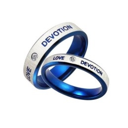 Stabiele Kwaliteit Blauwe Titanium Ring Voor Geliefden