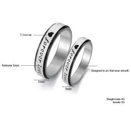 De Koning Van De Hoeveelheid Eindeloze Liefde Titanium Ring Voor Geliefden