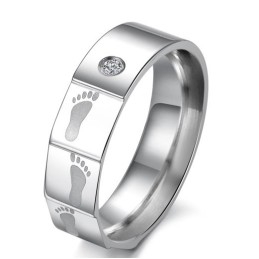Hoogwaardige Gelaagde Titanium Ring Voor Geliefden Met Strass
