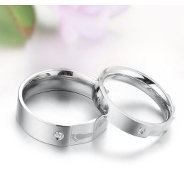 Hoogwaardige Gelaagde Titanium Ring Voor Geliefden Met Strass