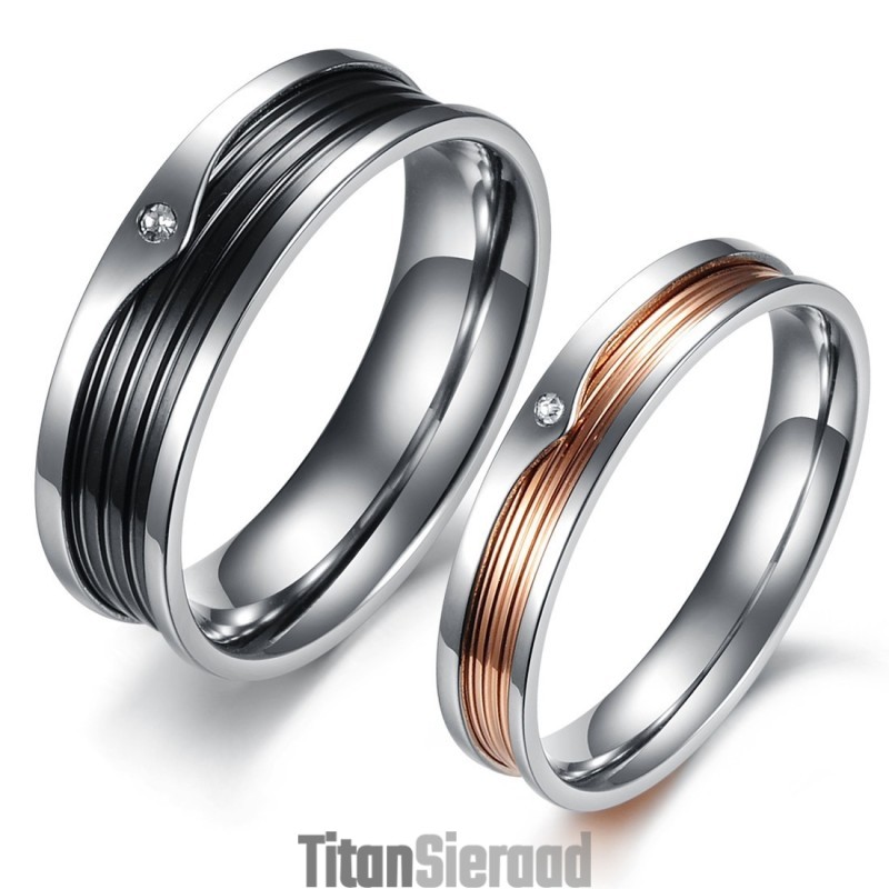 Hoogwaardige, Bondige Titanium Ring Voor Geliefden