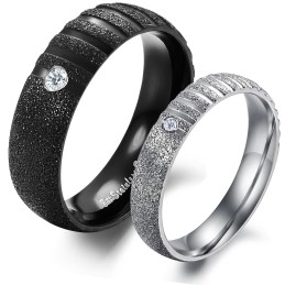 Stabiele Kwaliteit Parelzand Titanium Ring Voor Geliefden