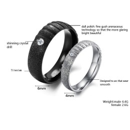 Stabiele Kwaliteit Parelzand Titanium Ring Voor Geliefden