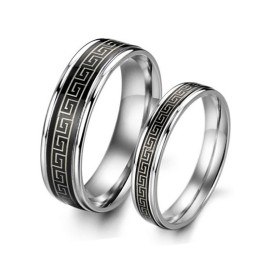Eenvoudig Te Gebruiken Zwarte Titanium Ring Voor Geliefden