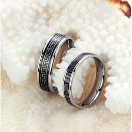Eenvoudig Te Gebruiken Zwarte Titanium Ring Voor Geliefden