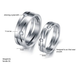 Stabiele Kwaliteit Labyrint Titanium Ring Voor Geliefden Met Strass