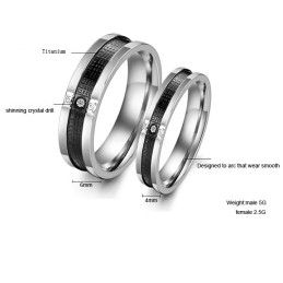 De King Of Quantity Zwarte Titanium Ring Voor Geliefden