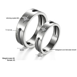 Stabiele Kwaliteit Ster Titanium Ring Voor Geliefden