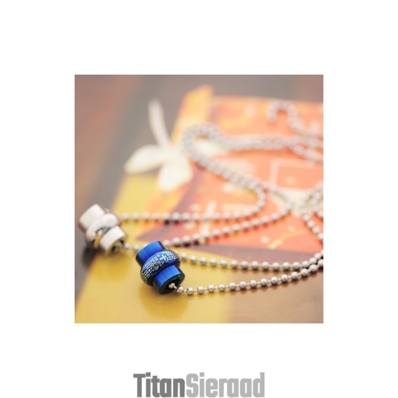 Klassieke Blauwe Titanium Bijbelketting En Hanger (Één Paar) Klassieke Blauwe Titanium Bijbelketting En Hanger (Één Paar)