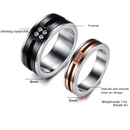 Compleet In Specificaties Wielvormige Titanium Ring Voor Geliefden