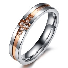 De King Of Quantity Cross Titanium Ring Voor Geliefden Met Strass