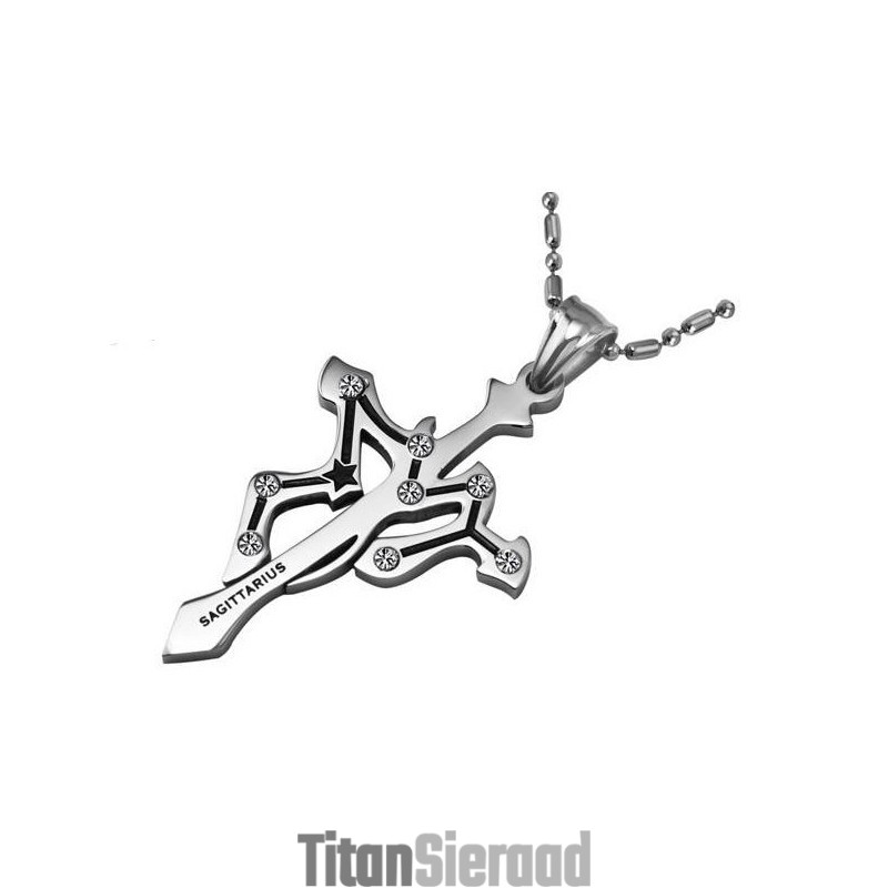 Om Een Lang Verhaal Te Hebben Boogschutter Titanium Ketting