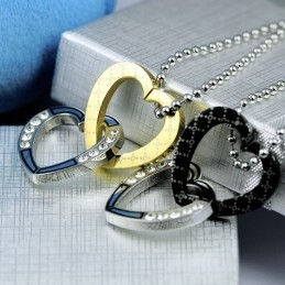 Modepaar Met Een Hartvormige Titanium Hanger En Ketting (Één Paar)