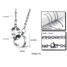 Compleet In Specificaties Vrouwelijke Fase Ring Titanium Ketting