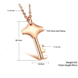 Betrouwbare Reputatie Vrouwelijke Sleutel Titanium Ketting