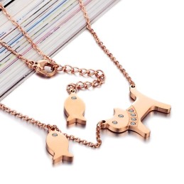 Goed Verkocht Over De Hele Wereld: Katten Eten Vis Titanium Ketting