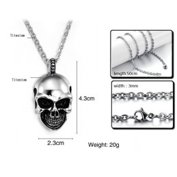 De King Of Quantity Schedel Titanium Ketting