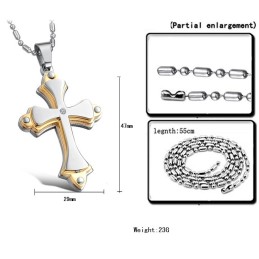 Stabiele Kwaliteit Kruis Titanium Ketting