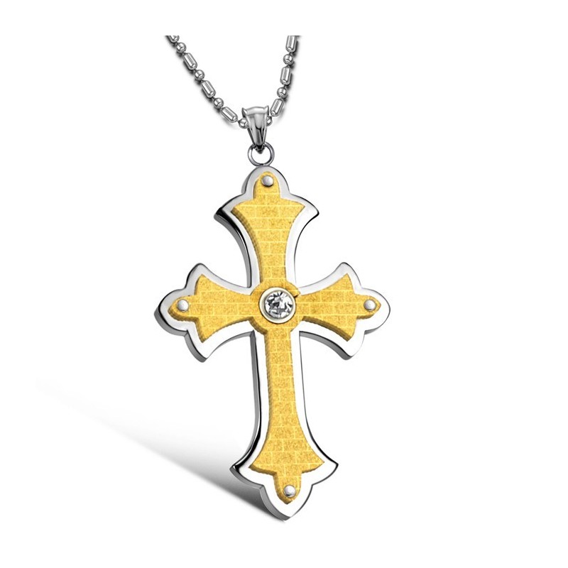 Compleet In Specificaties: Dames Kruis Titanium Ketting Met Strass Compleet In Specificaties: Dames Kruis Titanium Ketting Met Strass