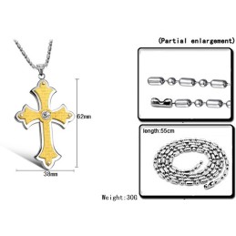 Compleet In Specificaties: Dames Kruis Titanium Ketting Met Strass