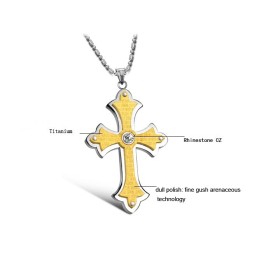 Compleet In Specificaties: Dames Kruis Titanium Ketting Met Strass